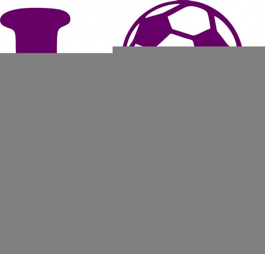 KIT - LOVE - Soccer Laser Cut Silhouettes (Size: WITH fusible - 3"H, Color: Purple)