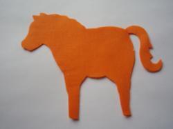 Horse Laser Cut Appliques (Size: with FUSIBLE - 4"H, Color: Orange  , Direction: Facing left)