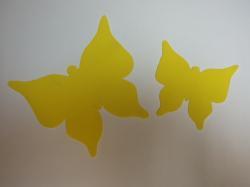 Butterfly Set Laser Cut Appliques (Size: with FUSIBLE - 1 Medium & 1 Extra Large, Color: Yellow )