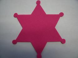 Badge Laser Cut Appliques (Size: 5"H, Color: Hot Pink  )