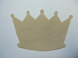 Crown Laser Cut Appliques (Size: 4"W, Color: Tan/Beige )