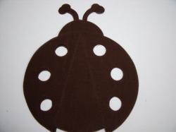Ladybug Laser Cut Appliques (Size: 4"H, Color: Brown )