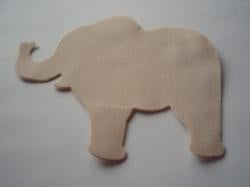 Elephant Laser Cut Appliques (Size: 5"W, Color: Tan/Beige  , Directon: Facing right)
