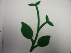 Flower Stem w/Leaf Large Laser Cut Appliques (Size: normal, Color: Green )