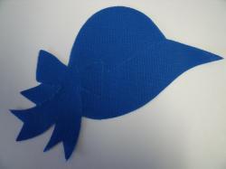 Hat / Sunbonnet Laser Cut Appliques (Size: with FUSIBLE - 6"W, Color: Blue  , Direction: Facing left)
