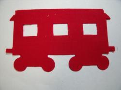 Christmas Train Passenger Car Laser Cut Appliques (Size: 5"H, Color: Red  )