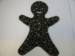 Christmas Gingerbread Man Laser Cut Appliques (Size: 6"H, Color: Black Baubles & Beads)