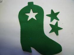 Cowboy Boot Laser Cut Appliques (Size: 4"H, Color: Green  , Direction: Facing left)