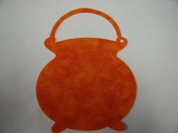 Cauldron NO handle Die Cut Appliques (Size: 5"H, Color: Tonal - Orange)
