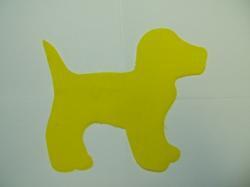 Dog - Puppy Laser Cut Appliques (Size: with FUSIBLE - 4"W, Color: Yellow  , Direction: Facing left)