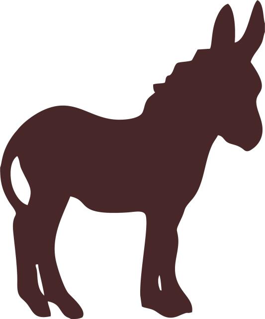 Donkey Laser Cut Appliques (Size: 10"H, Direction: brown, Color: gray)