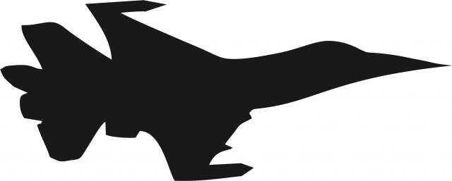 Jet #3 Laser Cut Appliques (Size: WITH Backing - 8"W, Direction: facing right)