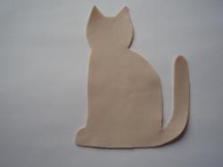 Cat Laser Cut Appliques (Size: 5"H, Color: Tan/Beige , Direction: Facing right)