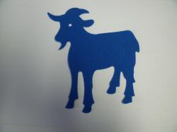 Goat laser Cut Appliques (Size: 5"H, Color: Blue , Direction: Facing right)