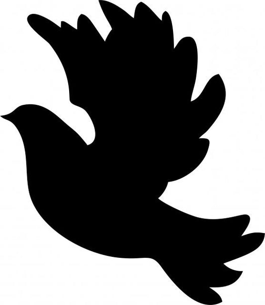 Dove Laser Cut Appliques (Size: WITH Backing - 9"H, Color: Black facing left)