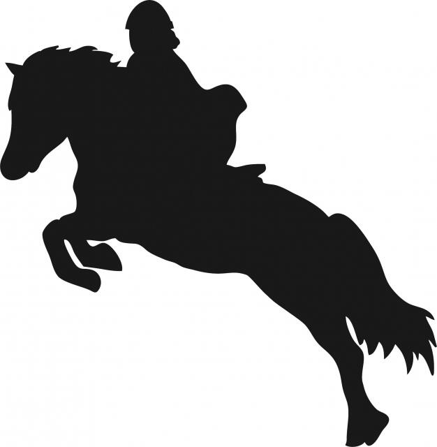 Equestrian Jumper Silhouette Laser Cut Appliques (Size: 10"H, Direction: facing left)
