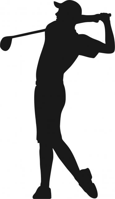 Golfer Silhouette Laser Cut Appliques (Size: with FUSIBLE - 8"H, Direction: facing left)