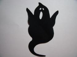 Ghost Laser Cut Appliques (Size: 5"H, Color: Black )