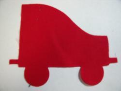 Christmas Train Coal Car Laser Cut Appliques (Size: 4"H	, Color: Red  , Direction: Facing right)