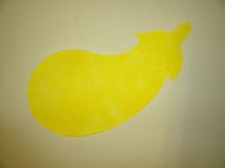 Eggplant/Squash Laser Cut Appliques (Color: Tonal - Yellow, Size: 4"W, Direction: Facing right)