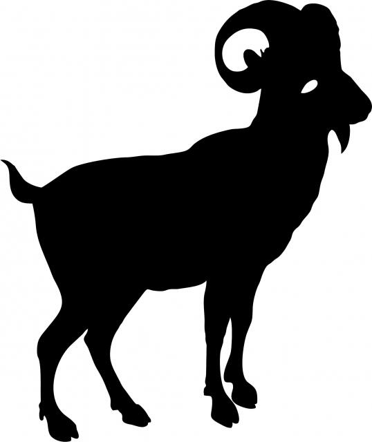 Aries Silhouette Laser Cut Applique (Size: with FUSIBLE - 9"H, Direction: Facing Right)