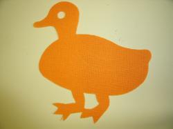 Duck Laser Cut Appliques (Size: 4"H, Color: Orange , Direction: Facing right)