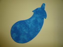 Eggplant/Squash Laser Cut Appliques (Color: Tonal - Blue, Size: 6"W, Direction: Facing right)