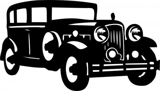 Antique Vintage 1930's Sedan Silhouette Laser Cut Appliques (Size: 10"W, Direction: facing right)