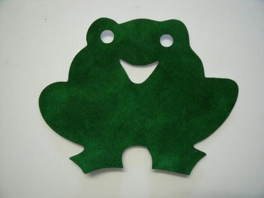 Frog 'Happy' Laser Cut Appliques (Size: 6"W, Color: Tonal - Evergreen)