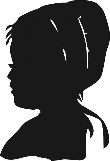 Amish Girl Portrait Silhouette Laser Cut Appliques (Size: 6"H, Direction: facing left)