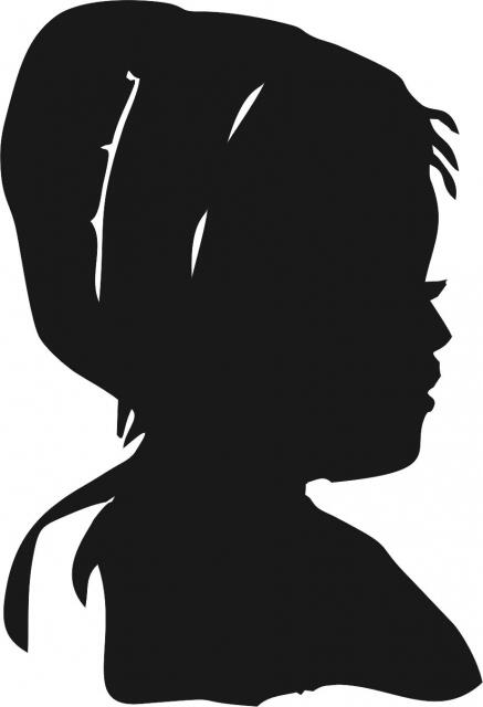 Amish Girl Portrait Silhouette Laser Cut Appliques (Size: with FUSIBLE - 4.5"H, Direction: facing right)