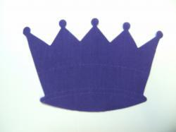 Crown Laser Cut Appliques (Size: with FUSIBLE - 6"W, Color: Purple )