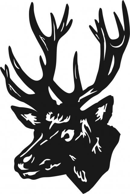 Deer Head Laser Cut Appliques (Size: 10"H, Direction: facing left)