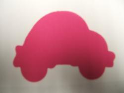 Car Laser Cut Appliques (Size: 6"W - ADD FUSIBLE , Color: Hot Pink )