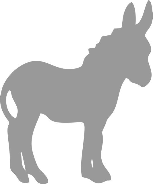 Donkey Laser Cut Appliques (Size: 9"H, Direction: gray, Color: gray)