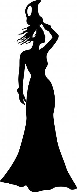 African Woman - Armani Silhouette Laser Cut Appliques (Size: 9"H, Direction: facing right)