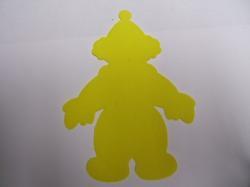 Clown Laser Cut Appliques (Size: with FUSIBLE - 4"H, Color: Yellow)
