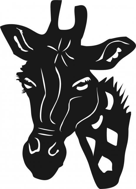 Giraffe Head Laser Cut Appliques (Size: 9"H, Direction: facing left)