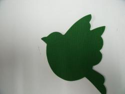 Bird Laser Cut Appliques (Size: 5"H, Color: Green  , Direction: Facing left)