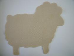 Easter Lamb Laser Cut Appliques (Size: 4"W, Color: Tan/Beige , Direction: Facing left)