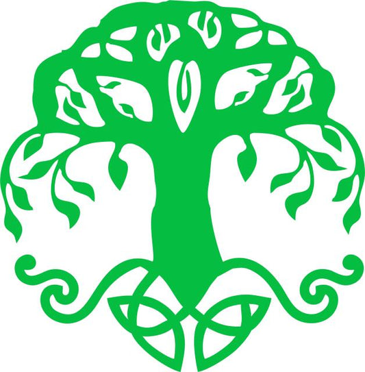 Celtic Tree of Life Silhouette Laser Cut Appliques (Size: 12"W, Color: Green)