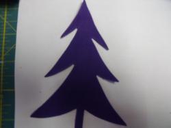 Fir Tree Laser Cut Appliques    (Size: 5"H, Color: Purple  )