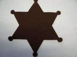 Badge Laser Cut Appliques (Size: 4"H, Color: Brown  )