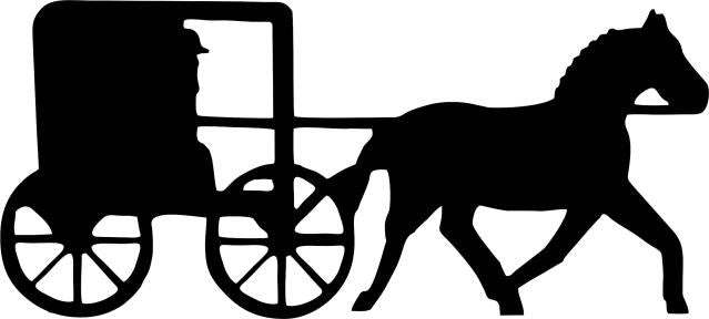 Amish Buggy #2a (Direction: Facing Right, Price: with FUSIBLE - 10"W)