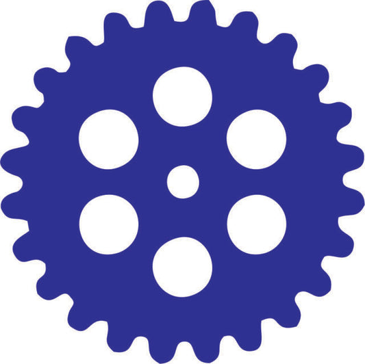 Gear #1 Silhouette Laser Cut Appliques (Color: Blue, Size: with FUSIBLE - 4")