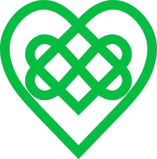 Celtic Bound Hearts Silhouette Laser Cut Appliques (Color: Green, Size: 9"W)