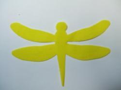 Dragonfly Laser Cut Appliques (Size: with FUSIBLE - 4"W, Color: Yellow )