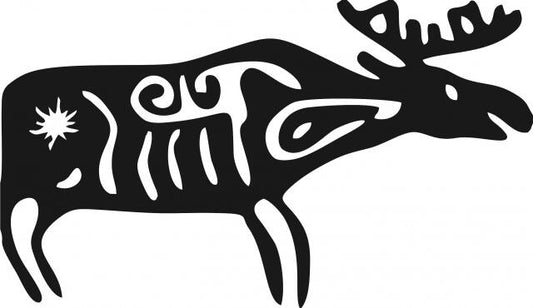 Deer Symbol Silhouette Laser Cut Appliques (Size: with FUSIBLE - 8"W, Direction: facing right)