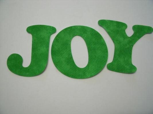 Christmas JOY Letters Laser Cut Appliques (Size: 6"H, Color: Tonal - Green)