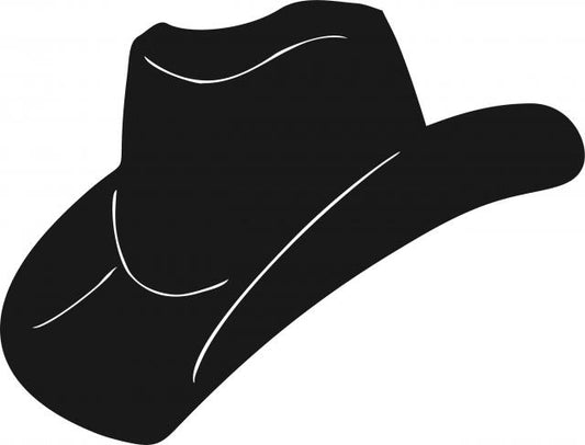 Cowboy Hat Silhouettes Laser Cut Appliques (Size: with FUSIBLE - 8"H, Direction: facing left)